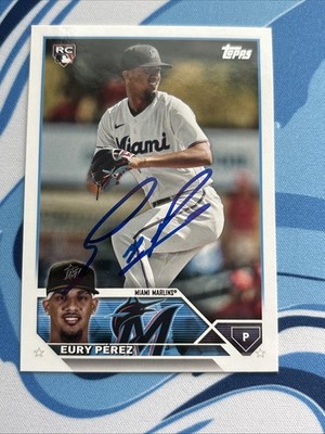 Eury Perez 2023 Topps Update Series Rookie Card RC #US139 Miami Marlins IP Auto