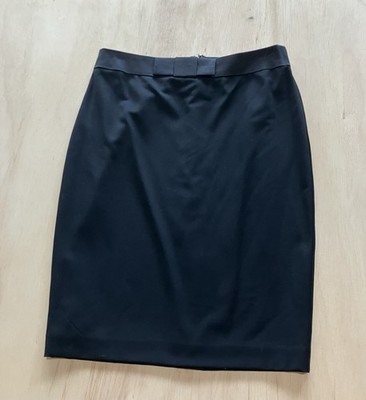 Ann Taylor Black Pencil Skirt Bow Detail Size 6 NWT