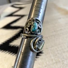 Vintage Handmade Native American Old Pawn Sterling Silver Turquoise Ring Size 9