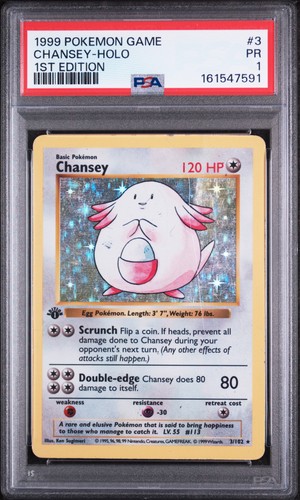 Chansey (1st Edition) graded PSA 1 for sale on eBay