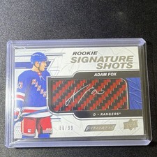 2019-20 Upper Deck Engrained Adam Fox Red Stick Autograph Rookie Rangers 86/99