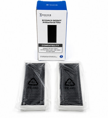 Genuine ECOVACS DEEBOT Antibacterial Filter 2 Pack OEM New Sealed DFI030037