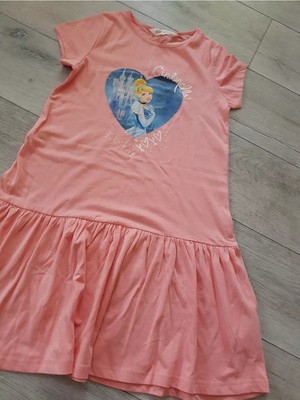 Kleid mit Princess Cinderella ~ H&M Disney rosa Gr. 134/140