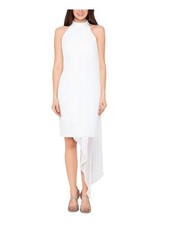 BETSY  ADAM Womens Ivory Chiffon-overlay Lined Sleeveless Formal Dress 4
