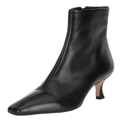 Gianni Bini Palmero Black Leather Snip Toe Kitten Heel Booties Size 6.5, 7.5 NEW