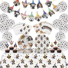 Dog Birthday Party Supplies Serves 20, Puppy Party Decorations Dog Party Plat...