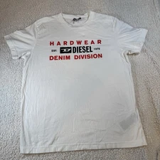 Diesel Industry Mens Graphic Print S/S Crewneck Shirt Hardwear White Size Xl
