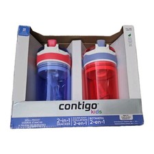 Contigo Kids 2 in 1 Snacker Spill Proof Bottles Snack Cups Pink Purple 2 Pack
