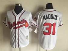  31 Greg Maddux Jersey Retro White