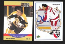 Phil Esposito 2 Card NHL Ice Hockey Trading Card Lot  HOF