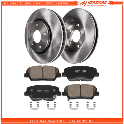 Front Disc Brake Rotors + Ceramic Brake Pads for Hyundai Santa Fe Kia Sorento