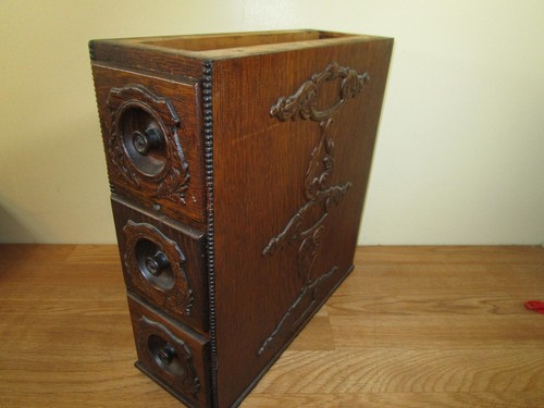 Antique Singer Treadle Sewing Machine Ornate Wooden Drawers Right Hand Set of 3