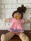 New ListingVintage Cabbage Patch Kids 16 in Soft Body Doll Curly Brown Hair Blue Eyes 1984