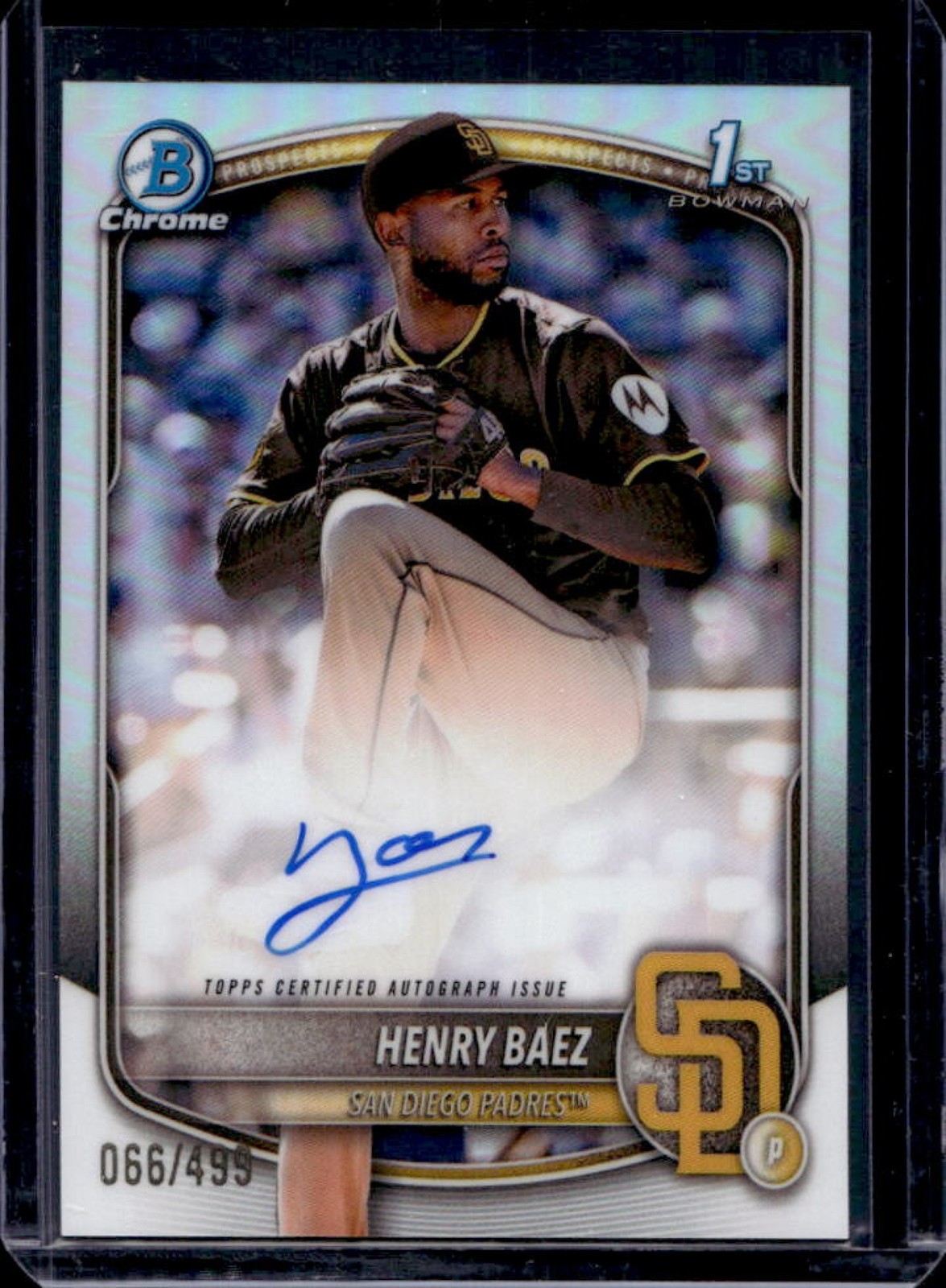 2025 Bowman Chrome Henry Baez Auto Refractor 1st #66/499 Padres