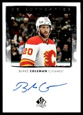 2022-23 SP Authentic UD Authentics Autographs Blake Coleman Auto Calgary Flames