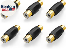 6-Pack Gold Plated RCA Female to RCA Female Coupler,Compatible with Phono,Speake