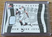 SANTANA MOSS 2002 Fleer Platinum NAMEPLATES LOGO PATCH #20/20 ! NEW YORK  JETS!