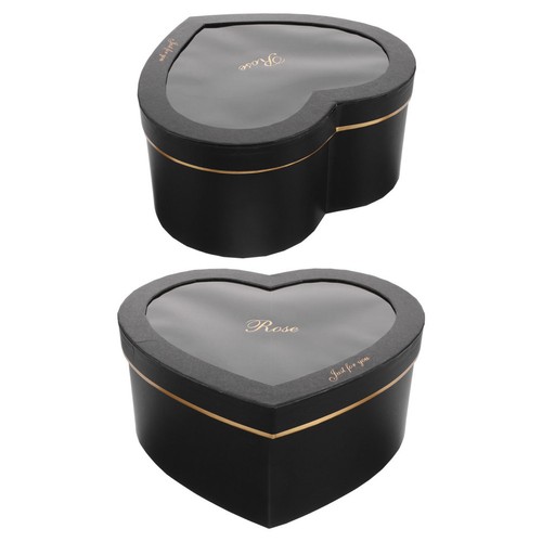  2 Pcs Bridesmaid Boxes Heart Containers with Lid Shaped Valentine - Zdjęcie 4 z 16