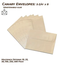 Canary Envelopes 5-3/4 x 8 | Smooth Craft Invitation Announcement