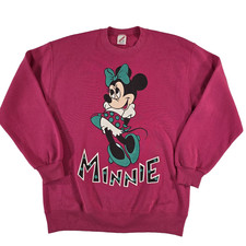 Vintage Disney Minnie Mouse Sweatshirt Womens Large Crewneck Jerzees 90s USA