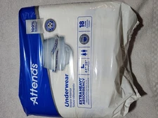 10 PACKS OF 18 Attends Adult Underwear Large 10 PACKS OF 18- 180 UNITS
