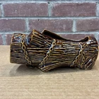 McCoy Art Pottery Brown Log & Chains Planter 1950’s