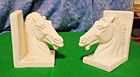 2 Vtg non painted or glazed  ceramic horse head bookends — photo 4