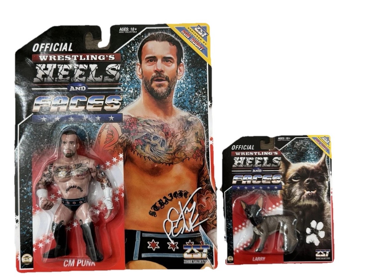CM Punk Zombie Sailor Toys Retro Wrestling Figure Dog Larry