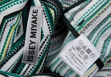 Used ISSEY MIYAKE 3D Steam Stretch Zigzag Pleats Jacket Green White 2 Women