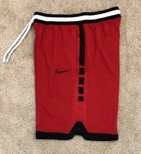 NEW Nike Elite Stripe Basketball Shorts - Red/White/Black - Men's Large L 