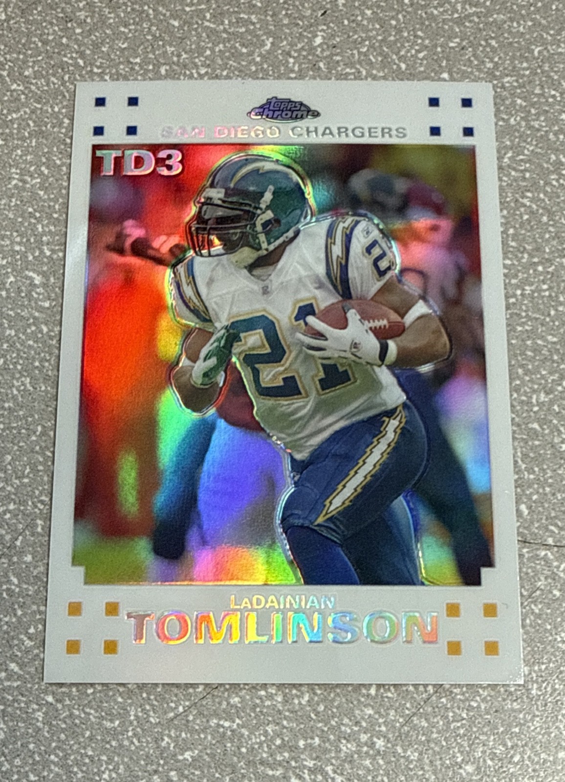 2007 Topps Chrome - LaDainian Tomlinson Touchdowns #LT-3 White Refractor 062/100