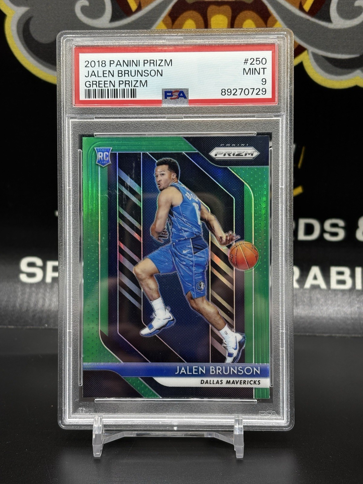 PSA 9 2018 Panini Prizm #250 Jalen Brunson Green Prizm