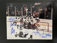 USA 1980 Gold Medal Broten Christian Ramsey Christoff Signed by 8 11x14 W/COA