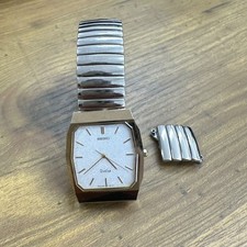 SEIKO DOLCE Seiko Dolce Wristwatch Quartz Gold Silver 9531 5150 Stretch Belt Tun