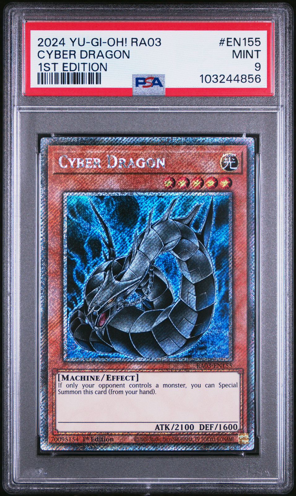 2024 YU-GI-OH! RA03-QUARTER CENTURY BONANZA 1ST ED #EN155 CYBER DRAGON PSA 9