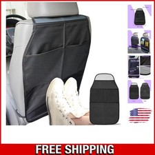 Universal Fit Kid's Back Seat Protector with 2 Mesh Organizers - Black Nylon