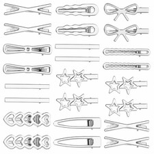 Amaxiu 24 Pcs Silver Hair Clips for Women, 1 Count Pack of 24 ,