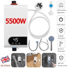 Electric Tankless Instant Hot Water Heater Under Sink Tap Kitchen Bathroom 5500W