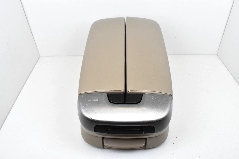 Nissan Murano 2003-2007 consola central cuero beige reposabrazos tapa de almacenamiento OEM Foto 3 de 4