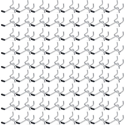 100 Pack Pegboard Hooks Peg Board Tool Utility with Rubber Tipped 4 I