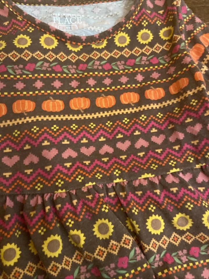 Vestido calabaza girasol The Children’s Place 4T Acción de Gracias Otoño Otoño Foto 4 de 4
