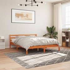 Modern Wooden Emperor Size 2m Bed Frame Base With Headboard Solid Wood Beds