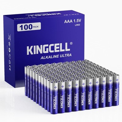KINGCELL AAA Batteries 100 Pack - High-Performance Alkaline Triple A