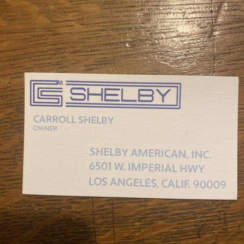 1990s Carroll Shelby Shelby American Businesscard