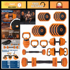 Adjustable Dumbbells 44/66/88lbs Set - 4-in-1 Free Weights for Home Gym, Barbell