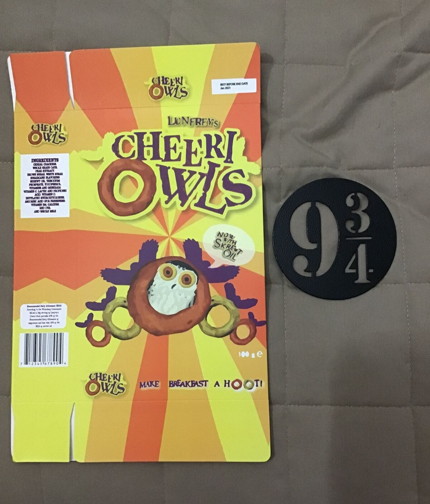 Harry Potter Collectible Cheeri Owls Cereal Box with Platform 9 3/4 Sign