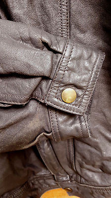 Wilsons Suede & Leather Jacket-46-Black-Pockets-Zipper-Distressed