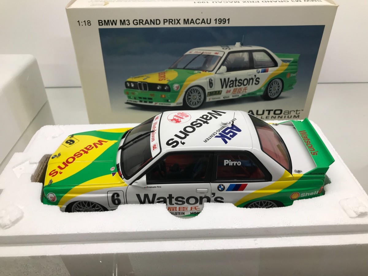 AUTOART 89149 BMW E30 M3 MACAU 1991 WATSON's #6 PIRRO -1:18