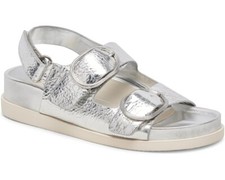 Dolce Vita -Starla Silver Destressed Leather Sandals 8 120 MSR