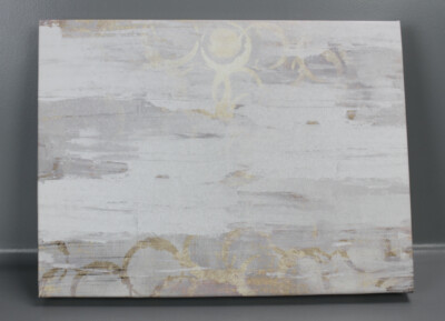 Leinwandbild weiß gold Kreise Abstrakt Grafikdruck 30x40cm Bild Leinwand KR2-WS